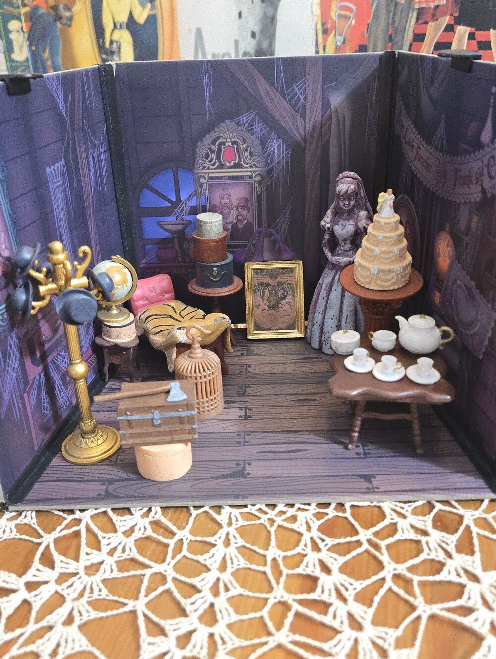 Disney Haunted Mansion Constance Hatchaway Gothic Attic Diorama Set